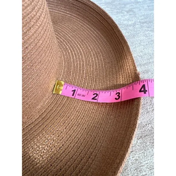 Scala Collection Women Wide-Brim Tan Straw Sun Hat Classic Boater Style - Picture 7 of 7
